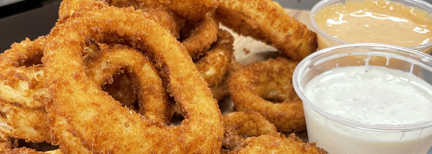Onion Rings and Dipping Sauces